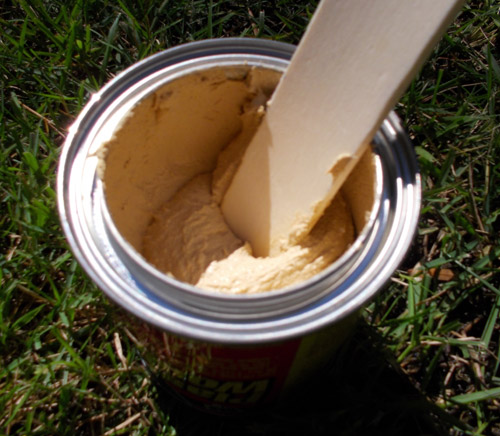 Haven't done anything with this can beside stir it. I spent a long time wandering around, shouting, "Where's my two ounces!" And then our elderly neighbor called the cops.